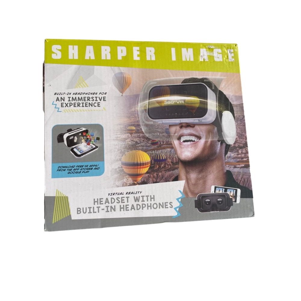Sharper Image VR Headset with Built-in Headphones Black